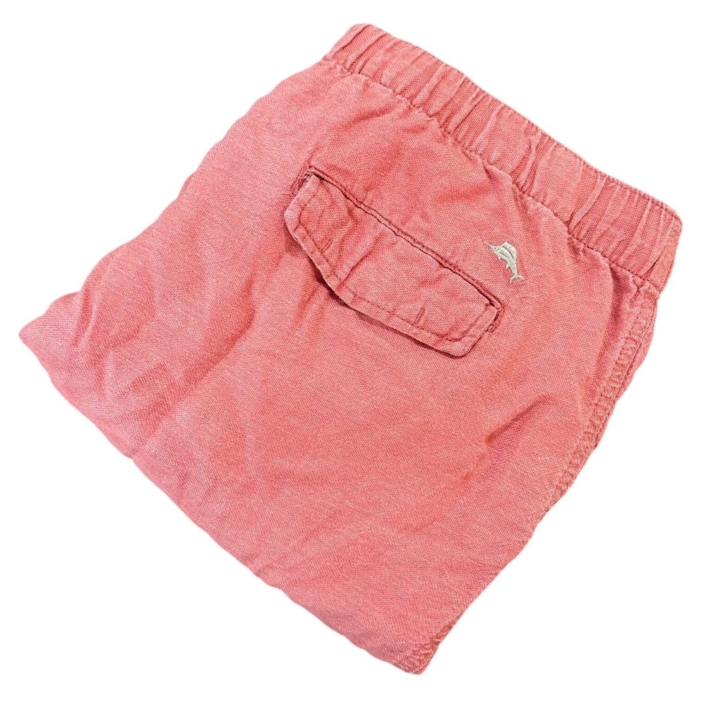 TOMMY BAHAMA Shorts Mens XL Coral Linen Tencel Island Casual Elastic Waist